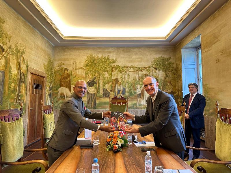 Ambassador Mridul Kumar met Mr. Roberto Badaracco, Vice Mayor of the city of Lugano & Mr. Luca Albertoni, Director of Camera di commercio, dell'industria, dell'artigianato e dei servizi del Cantone Ticino (Cc-Ti) at the Lugano City Hall on 28 June 2024